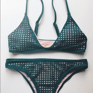 Emerald green cutout bikini